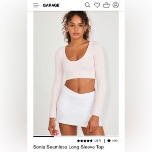 NWOT Garage pink cropped long sleeve small